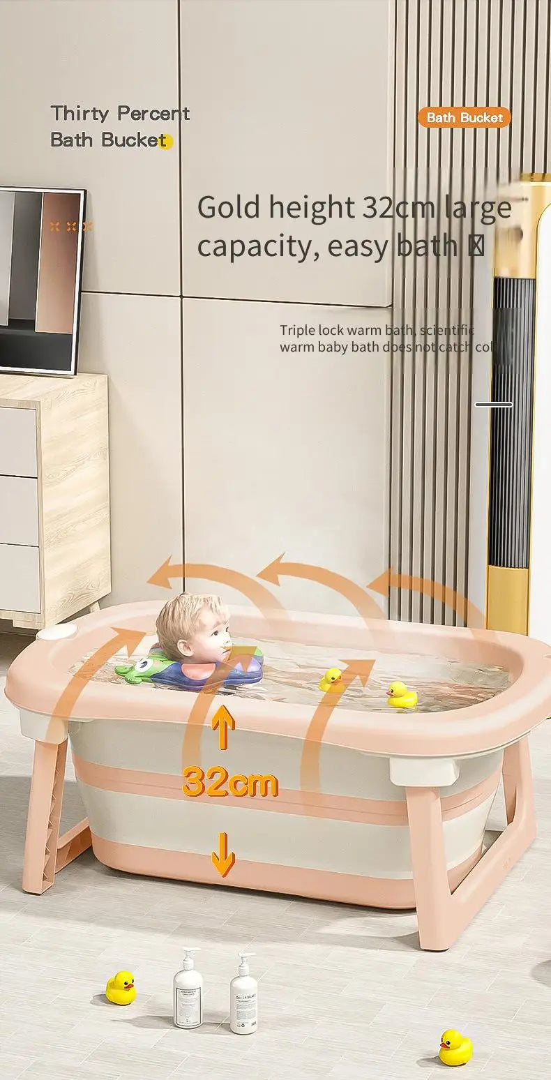 Foldable Baby Bathtub for Newborns & Toddlers – Space-Saving Bath Tub with Easy Storage Lightweight & Portable Design