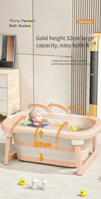 Foldable Baby Bathtub for Newborns & Toddlers – Space-Saving Bath Tub with Easy Storage Lightweight & Portable Design