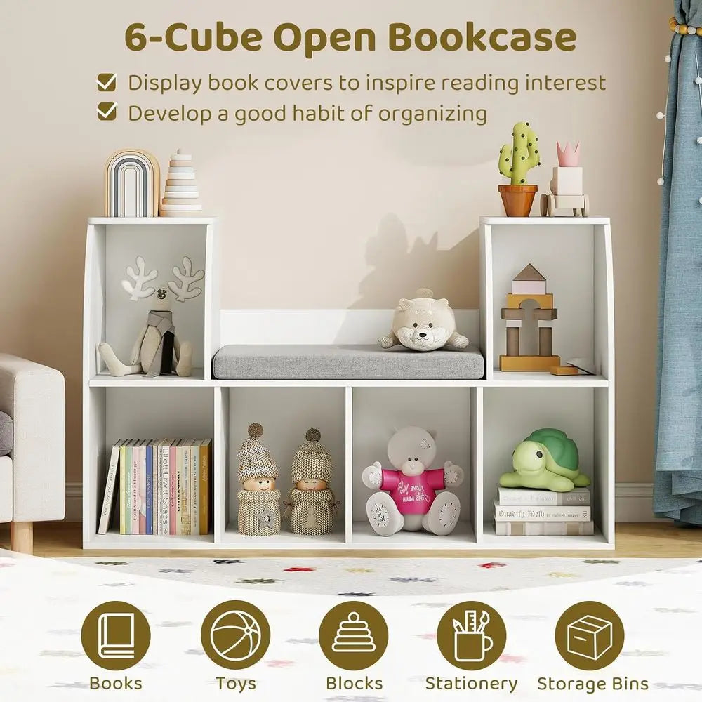 Kids Bookshelf with Reading Nook