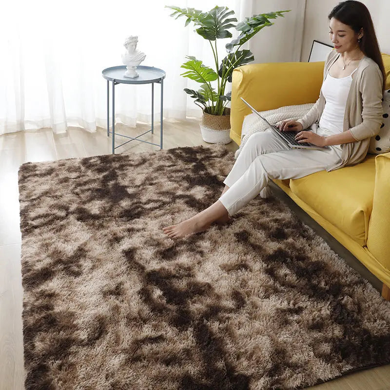 Furry Carpet Living Room Mat Modern Bedroom Nordic Style Decoration Carpet Large Size Black Gray White Non Slip Children's Rugs