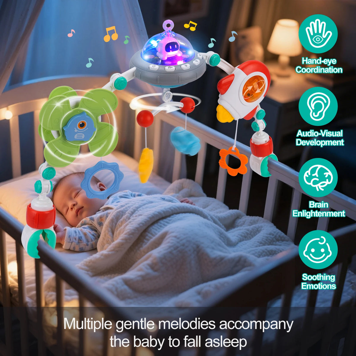 Musical Baby Stroller & Crib Activity Arch