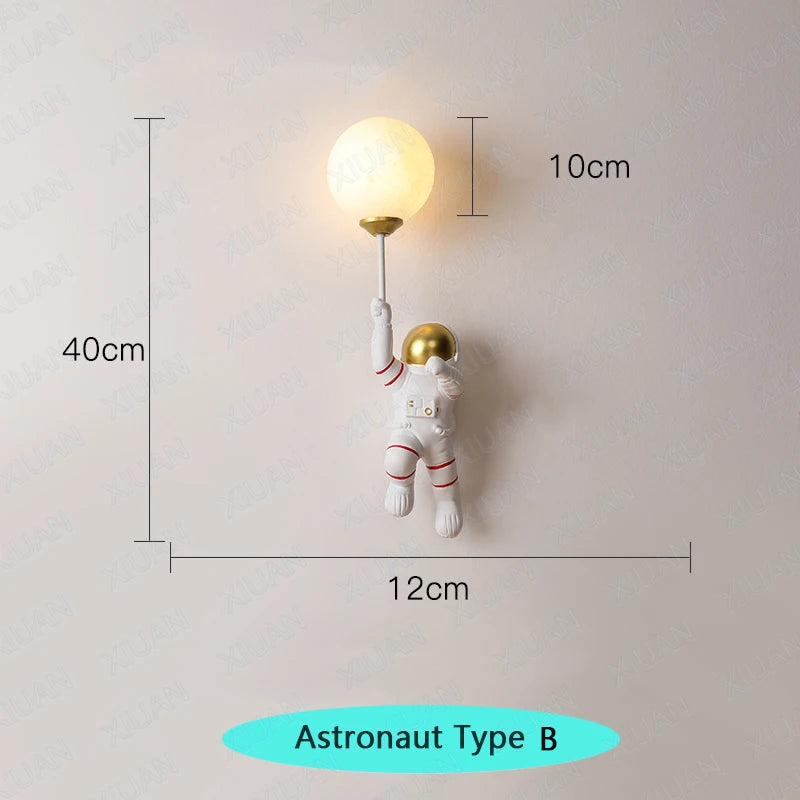 Nursery Room Children's Room Wall Light Resin Astronaut G9 Bulb Speaceman Boy Bedroom Bedside Night Lamps AC110V 220V