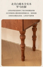 High-end Luxury Antique Bedside Table Ash Wood Artistic Four-leaf Clover Sofa Side Cabinet Bedroom Bedside Cabinet