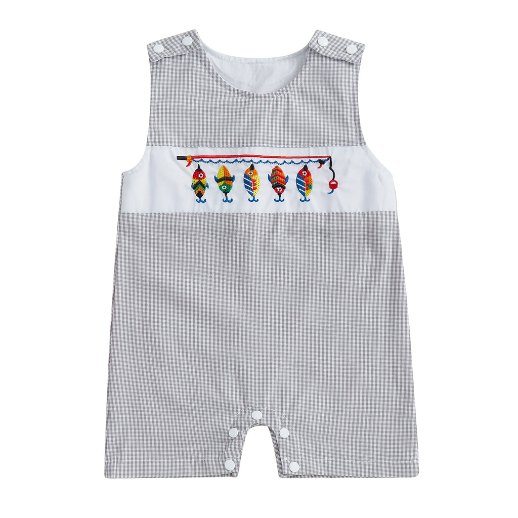 Baby Boy Embroidered Romper