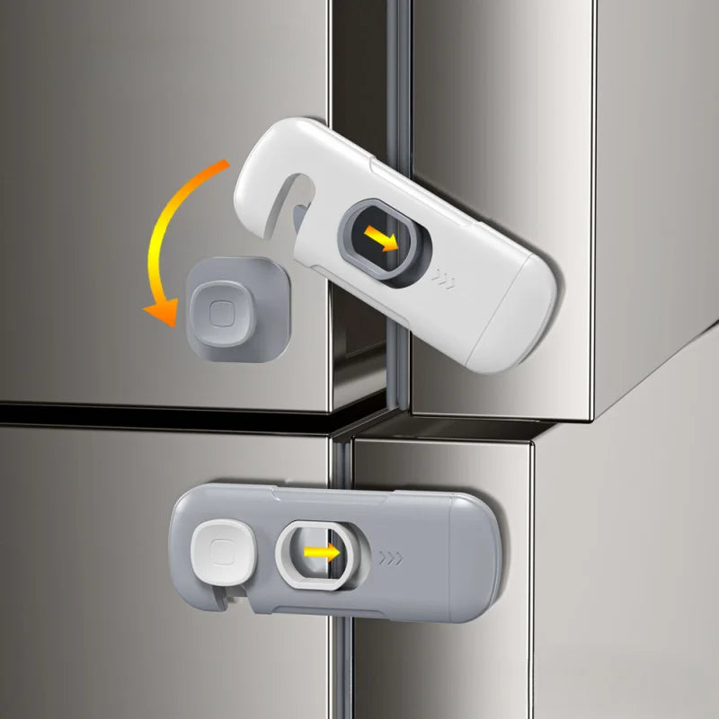 Child Safety Lock 2 Pack, No Tools Installation, Universal for Cabinets Drawers Fridge, Anti-Pinch Baby Proofing