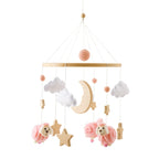 Wooden Baby Crib Mobile with Felt Animals