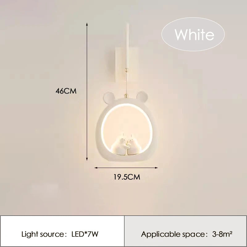 Cute Children's Room Girl Bedroom Wall Lamps Embrace Pear Lamp Creative Cream Style Princess Room Baby Room Bedside Wall Lights