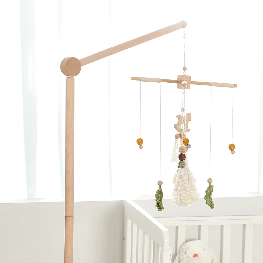 Baby Rattle Toy 0-12 Months Toys Wooden Mobile Bed Bell Floor Stand Bracket Newborn Bed Bell Hanging Holder Bracket Infant Crib