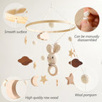 Wooden Rattles Toys Baby Crib Mobile Bed Bell Soft Felt Hot Balloon Newborn Music Bed Bell Hanging Toys Crib Bracket Baby Gifts