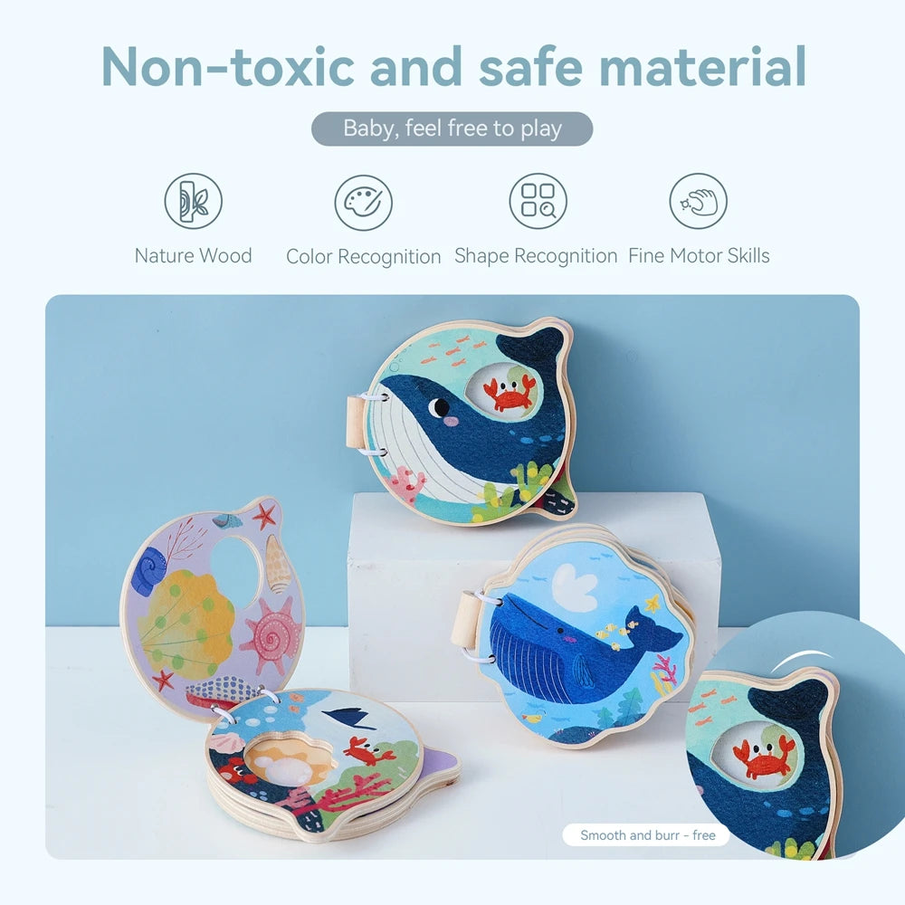 Wooden Marine Animal Learning Book