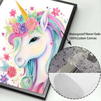 Pink Cartoon Cute Unicorn Nursery Girl Room Rainbow Art Poster Canvas Painting Wall Prints Picture Children Room Home Decor