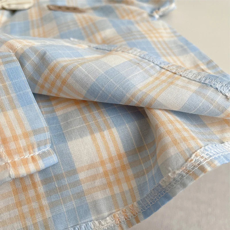 Summer baby boys clothes outfits sets bow tie check shirt shorts suits for infant boys clothing 1 year birthday gentleman sets