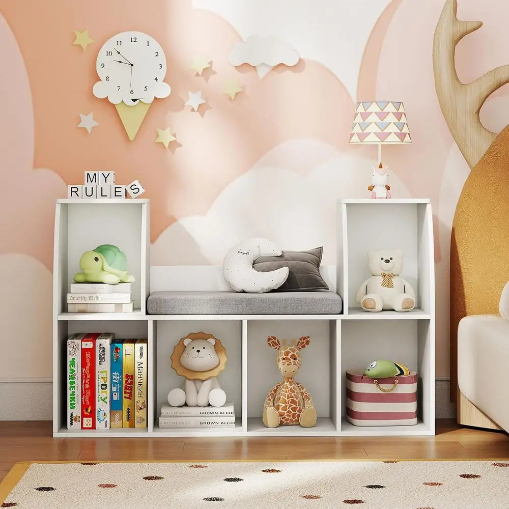 Kids Bookshelf with Reading Nook