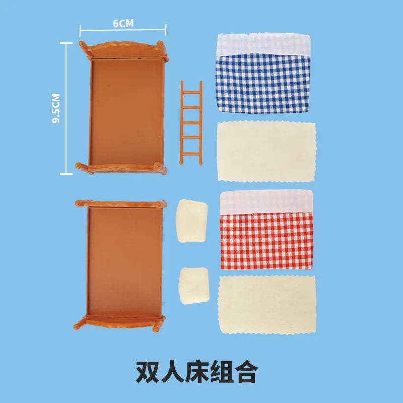 Miniature Items Dollhouse Furniture Accessories Living Room Bedroom Supermarket Shopping Games Family Interaction Doll Kids Toys