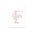 Baby Decoration Bedroom Child Posters Girl's Room Prints Nursery Pink Flower Wall Art Canvas Painting Pictures kids Room Decor