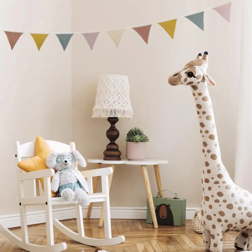 Pennant Banner Flags Nursery Bunting Banner Flags Washable Cotton Fabric Triangle Pennant Garlands for Living Room and Bedroom