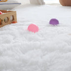 Furry Carpet Living Room Mat Modern Bedroom Nordic Style Decoration Carpet Large Size Black Gray White Non Slip Children's Rugs