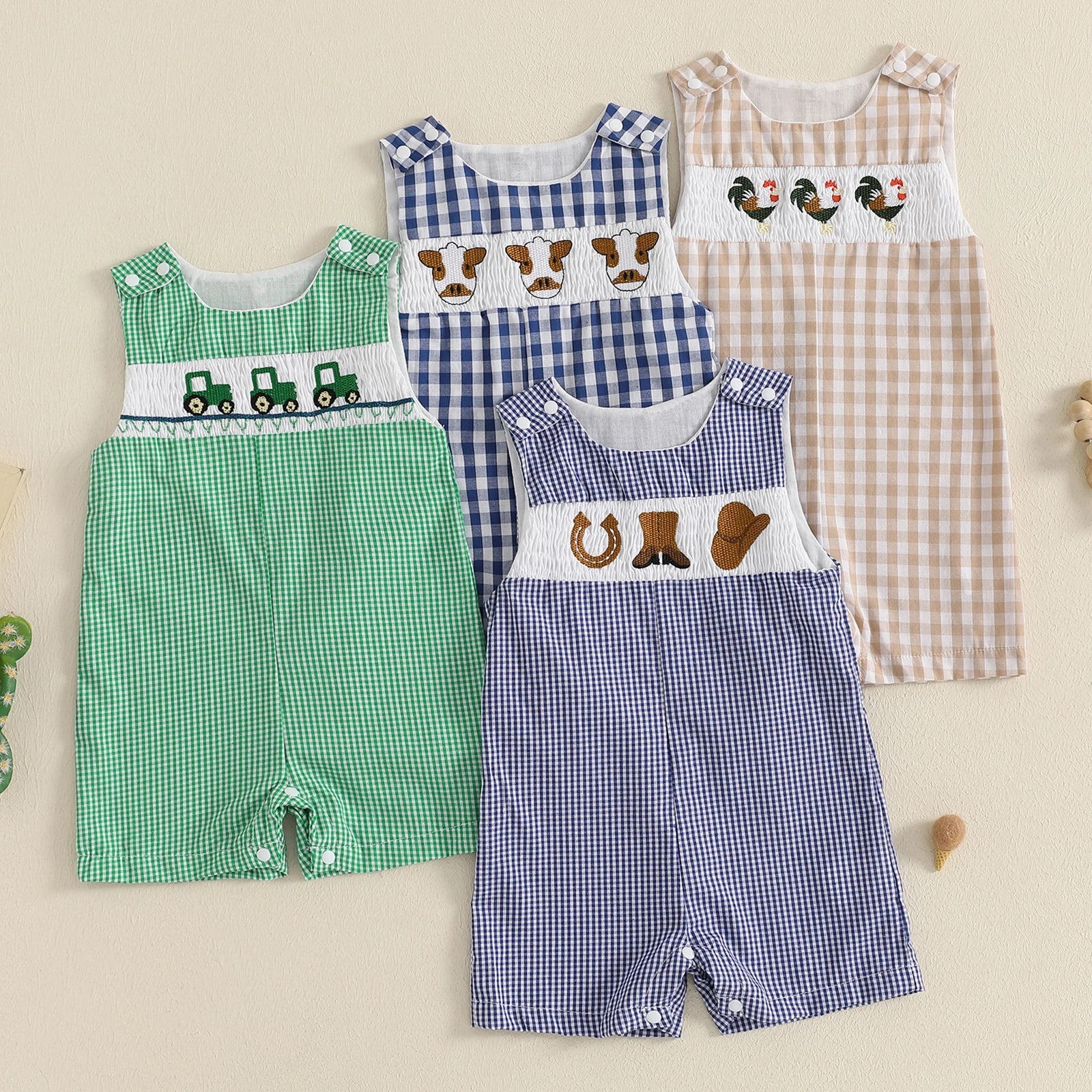 Baby Boy Embroidered Romper