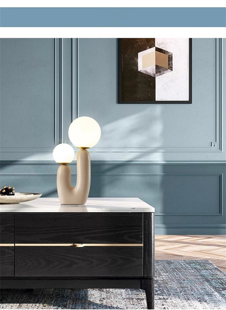 Nordic Children's Room Bedroom Bedside Lamp Creative Art Table Lamp Decoration Model Room Living Room Double Head Table Lamp
