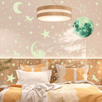 Luminous Moon and Stars Wall Stickers for Kids Room Baby Nursery Home Decoration Wall Decals Glow in the Dark Bedroom Ceiling