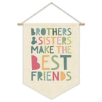 Nursery Decor Canvas Banner,Boy Bedroom Playroom Wall Art Decorations,Boho Twin Room Sign, Big Bro Lil Bro, Sage Green Blue Kids