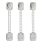 3Pcs/Set Child Safety Strap Locks Multi-Use Adhesive Plastic Baby Proofing Locks For Cabinets and Drawers,Toilet,Fridge