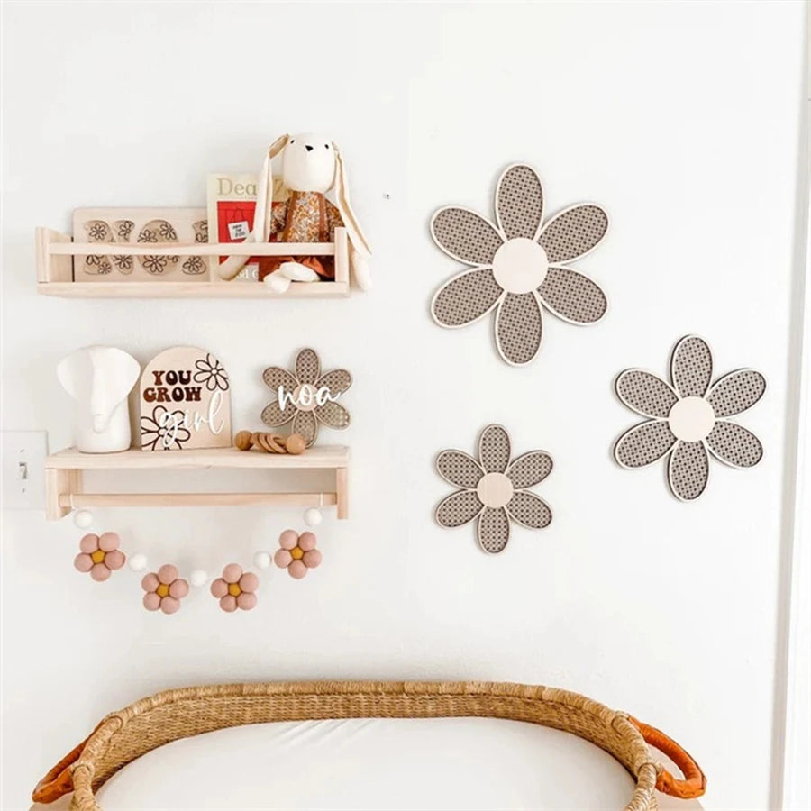 Handmade Felt Daisy Wreath Bohemian Baby Room Nursery Decoration Girl's Daisy Garland Decoration