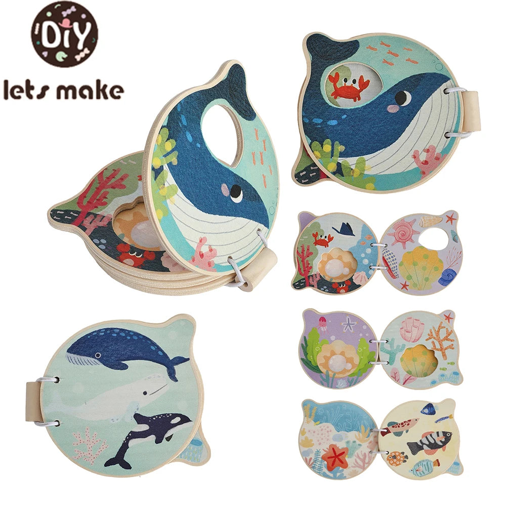 Wooden Marine Animal Learning Book