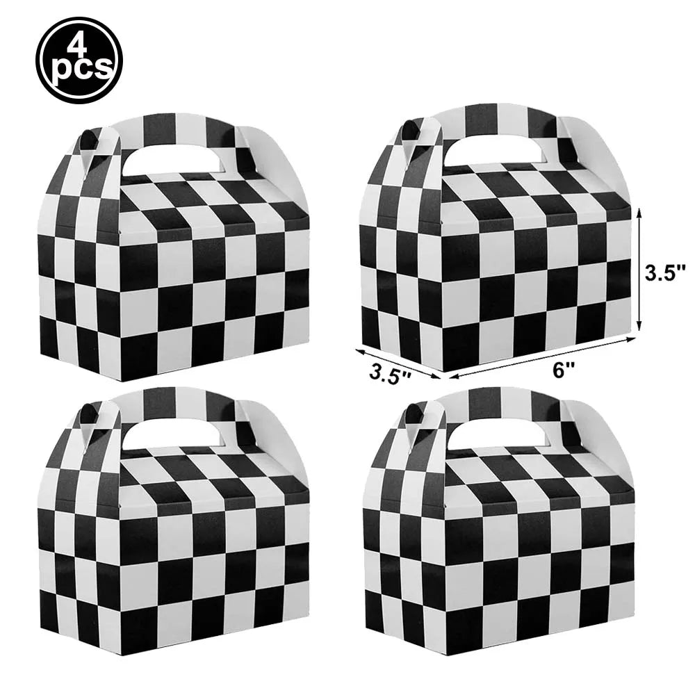 Racing Car Theme Disposable Tablecloth Red Black White Checkered Pattern Boys Kids Birthday Party Decoration Supplies Gifts ﻿