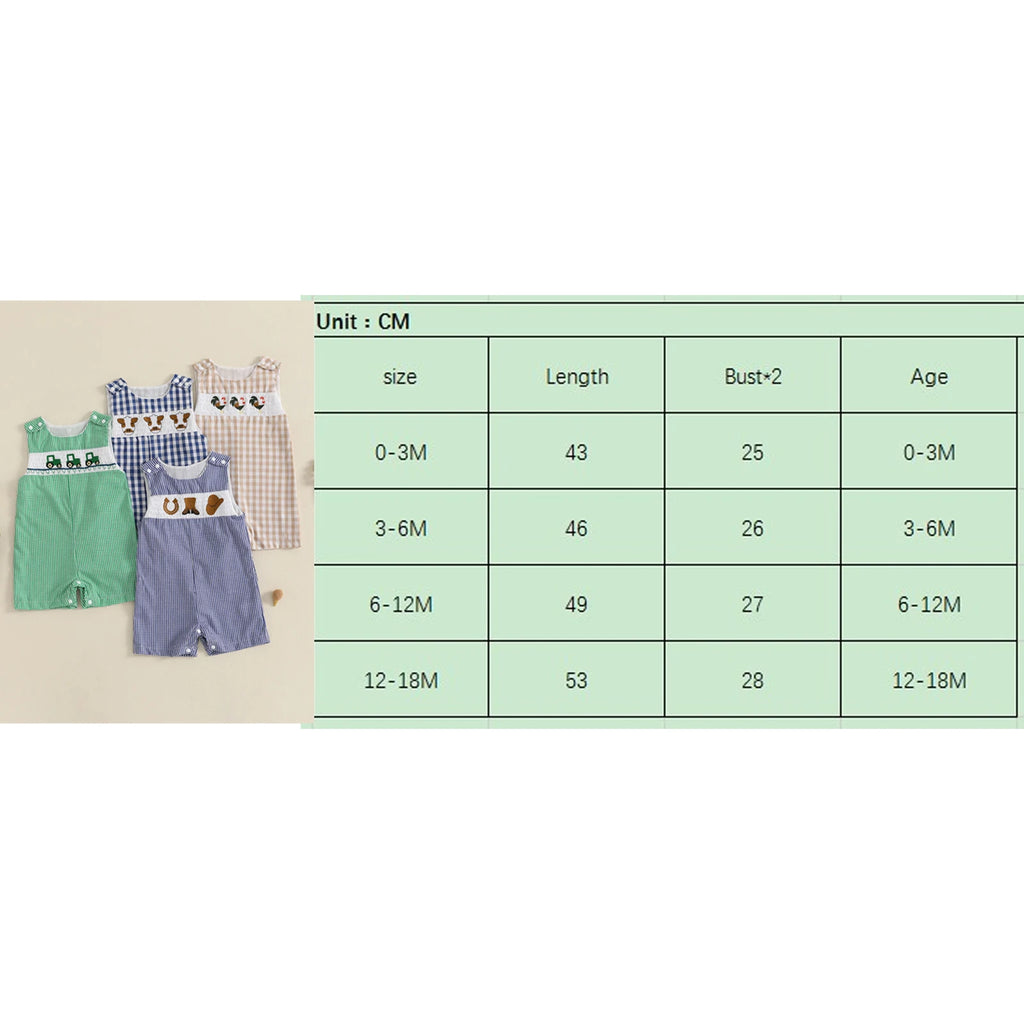 Baby Boy Embroidered Romper