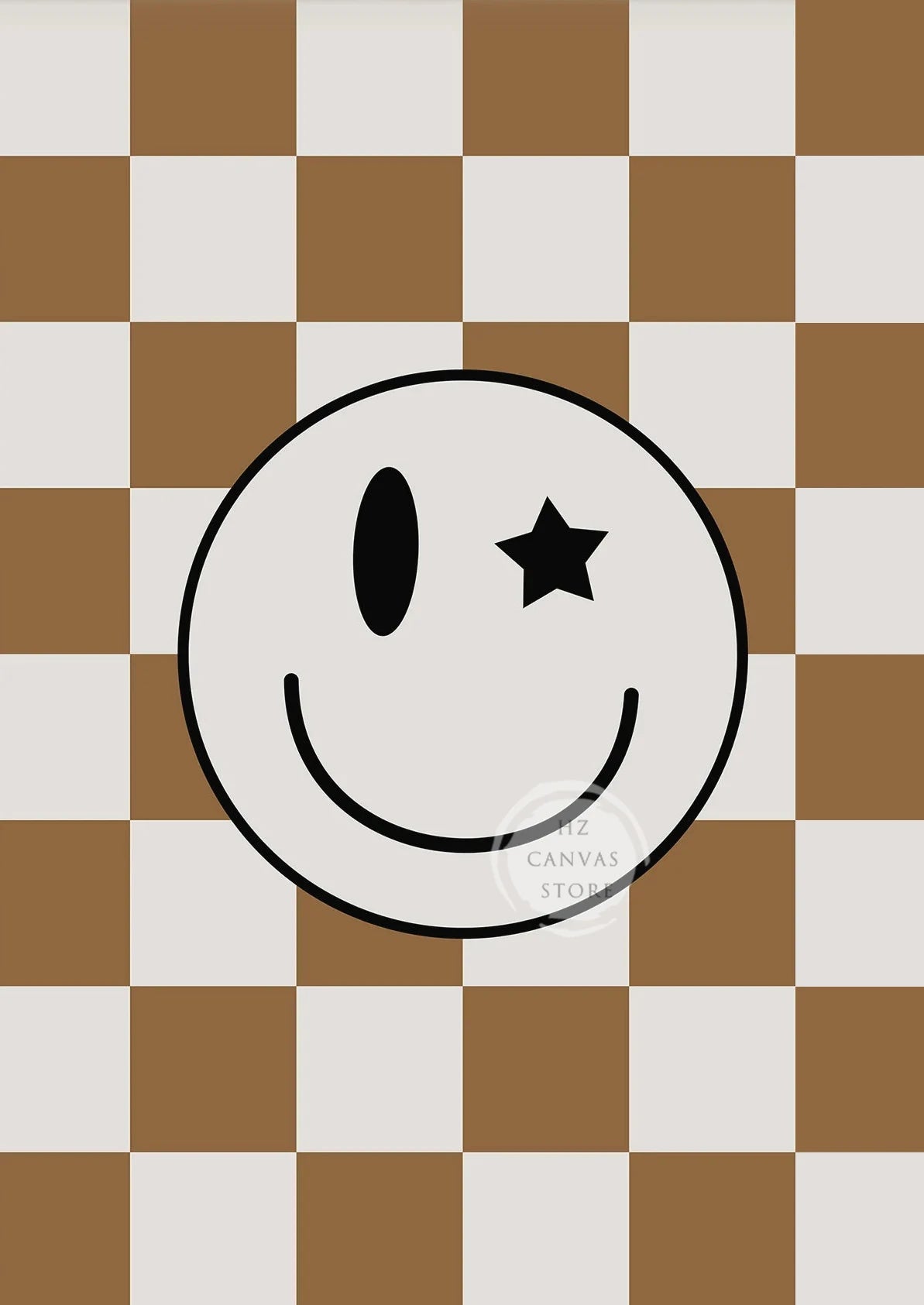 Neutral Nursery Wall Art Checkered Toddler Poster for Baby Boys Room Decor with Surfer Shaka Sign Lightning Bolt Kids Design