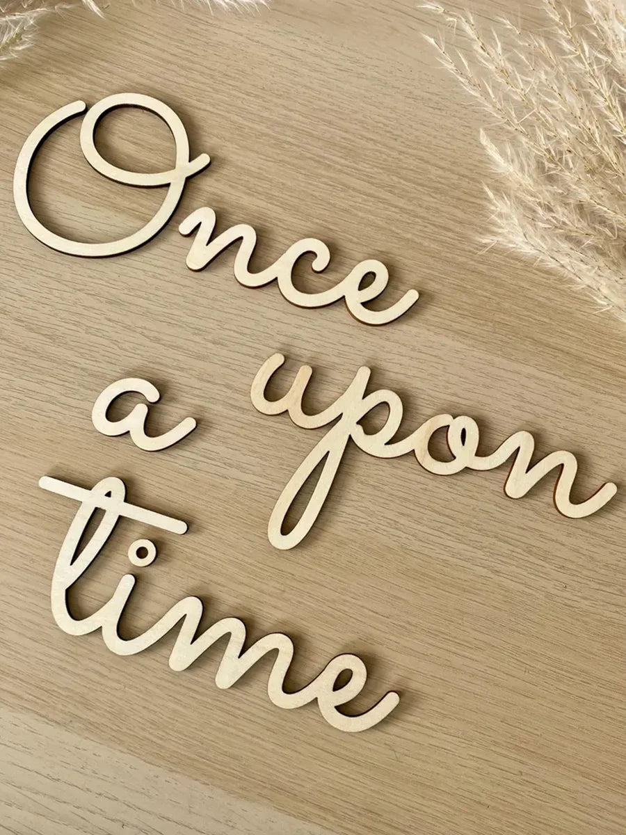 Once Upon A Time Wall Sign. Wooden Nursery Baby Bedroom Quote Sign. Baby Shower Gift. Nursery Children’s Bedroom Reading Corner