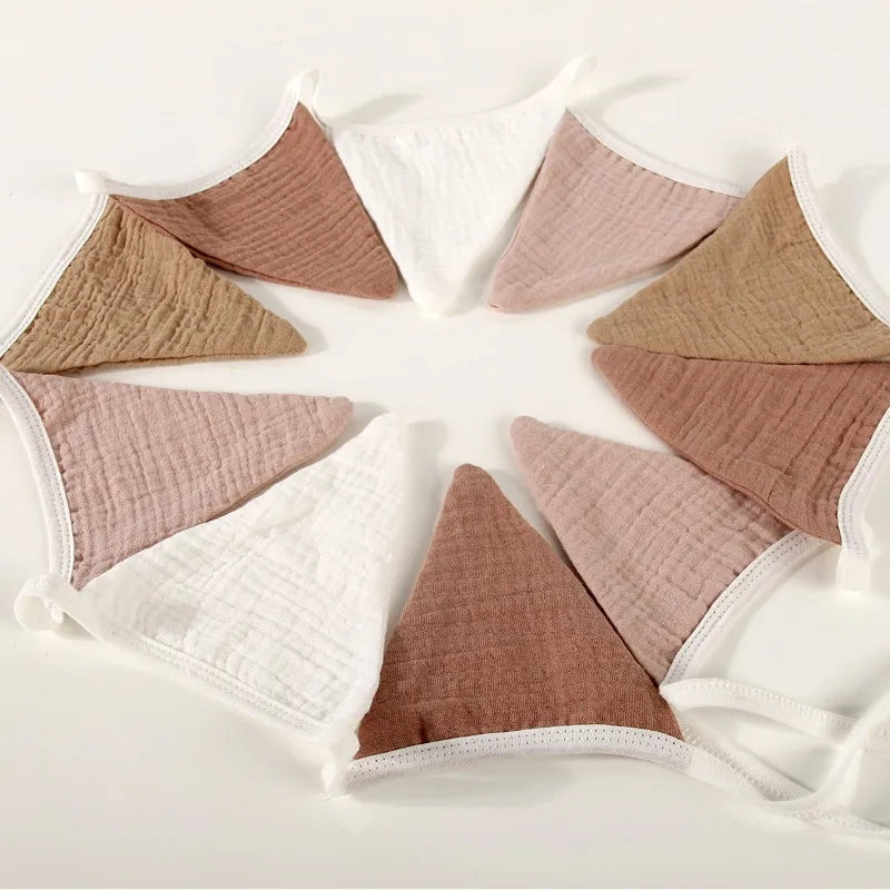 Pennant Banner Flags Nursery Bunting Banner Flags Washable Cotton Fabric Triangle Pennant Garlands for Living Room and Bedroom