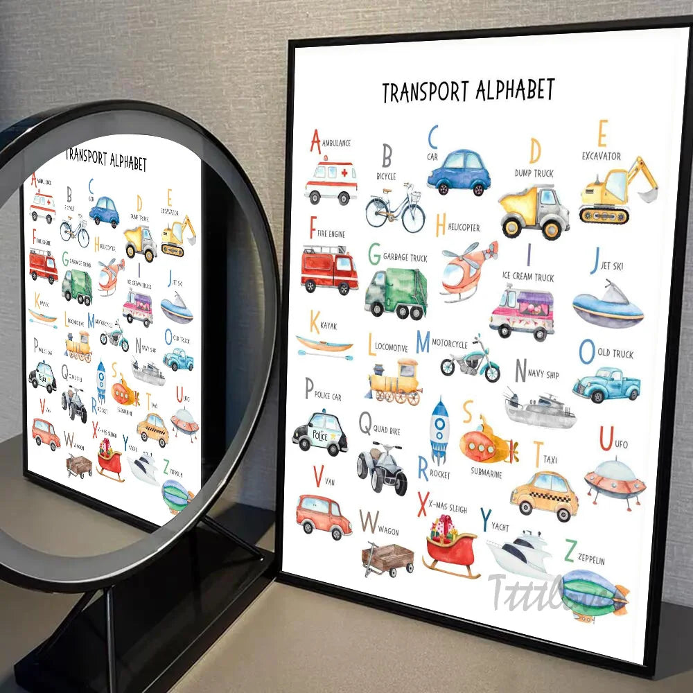 Playroom Nursery ABC Alphabet Numbers Poster Self-adhesive Art Waterproof Paper Sticker Coffee House Bar Room Wall Decor