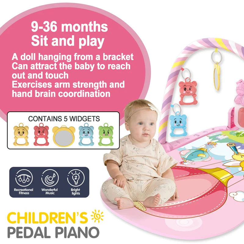 Baby Activity Gym with Piano & Play Mat