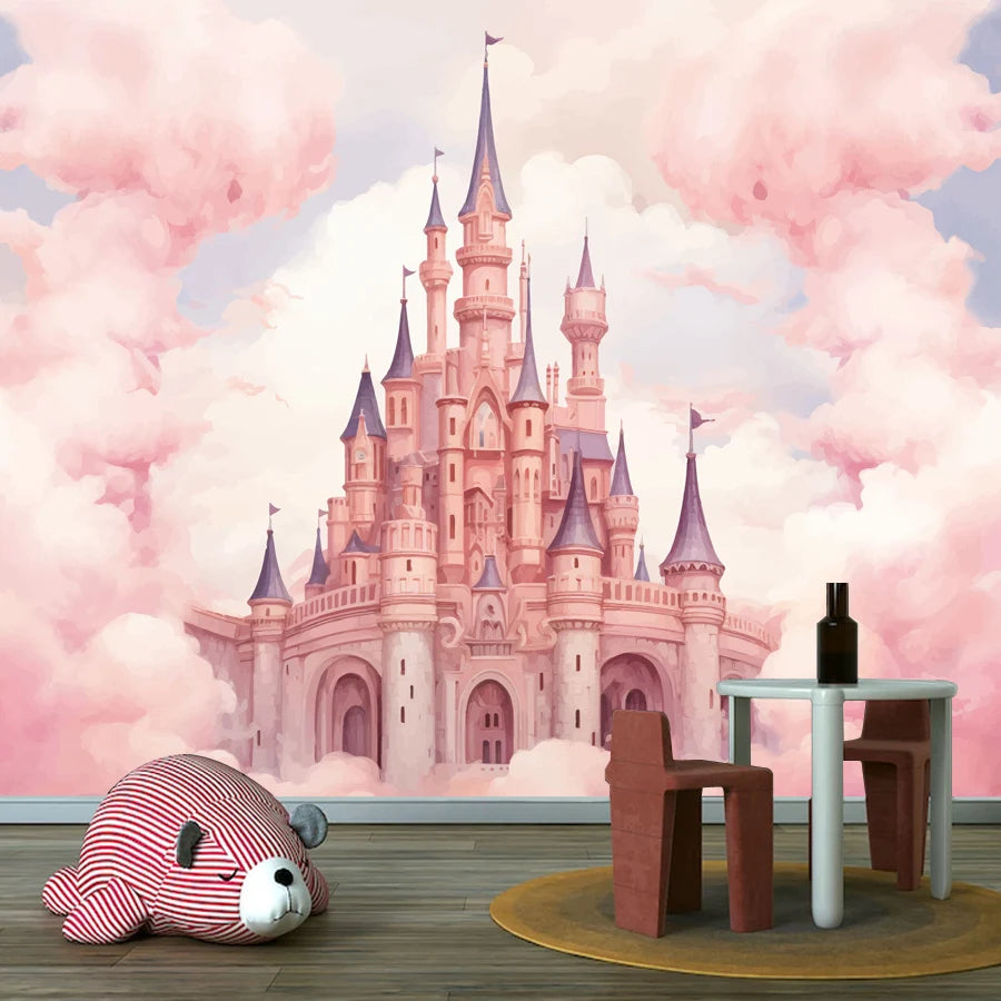 8+ Cartoon Nursery Flower Castle Walls Home Decor Self Adhesive Optional Photo Wallpaper for Bedroom Decoration Kids Baby Mural