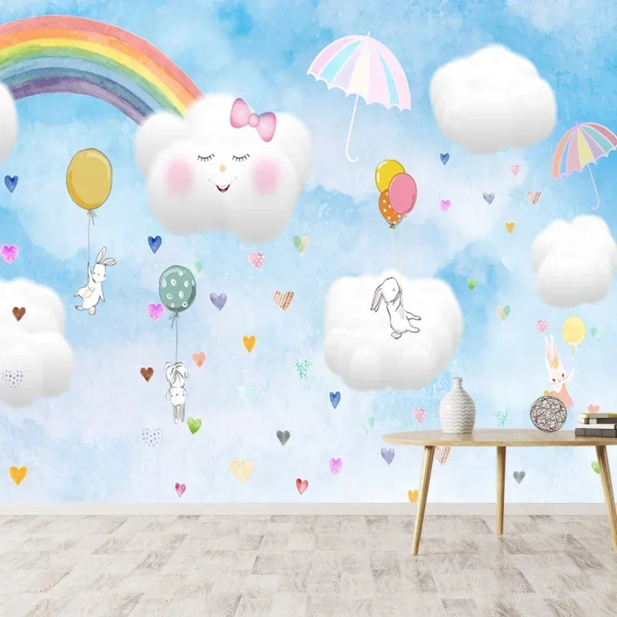 8+ Cartoon Nursery Flower Castle Walls Home Decor Self Adhesive Optional Photo Wallpaper for Bedroom Decoration Kids Baby Mural