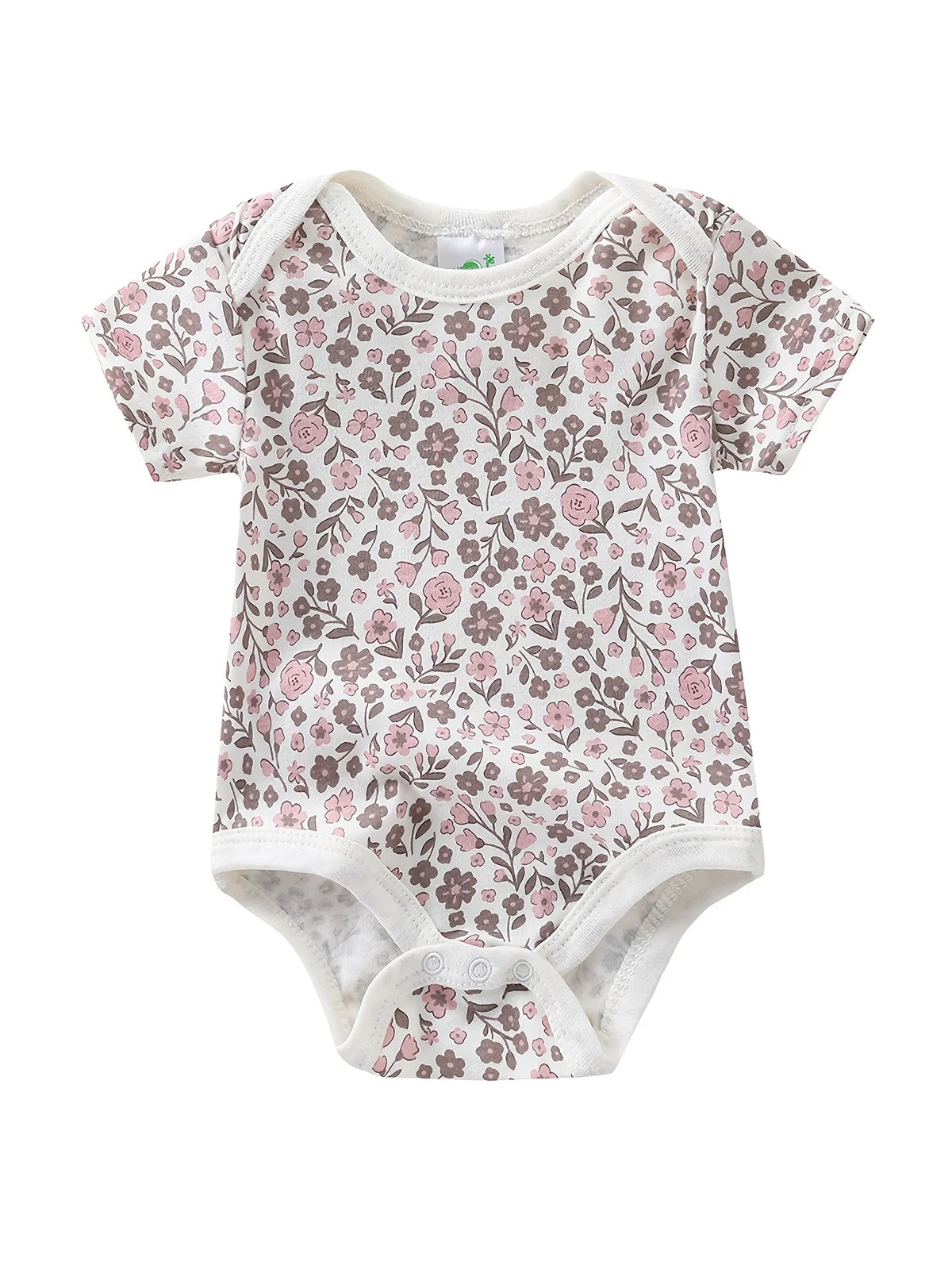 5pcs Baby Girl Short Sleeve Jumpsuit, Cotton