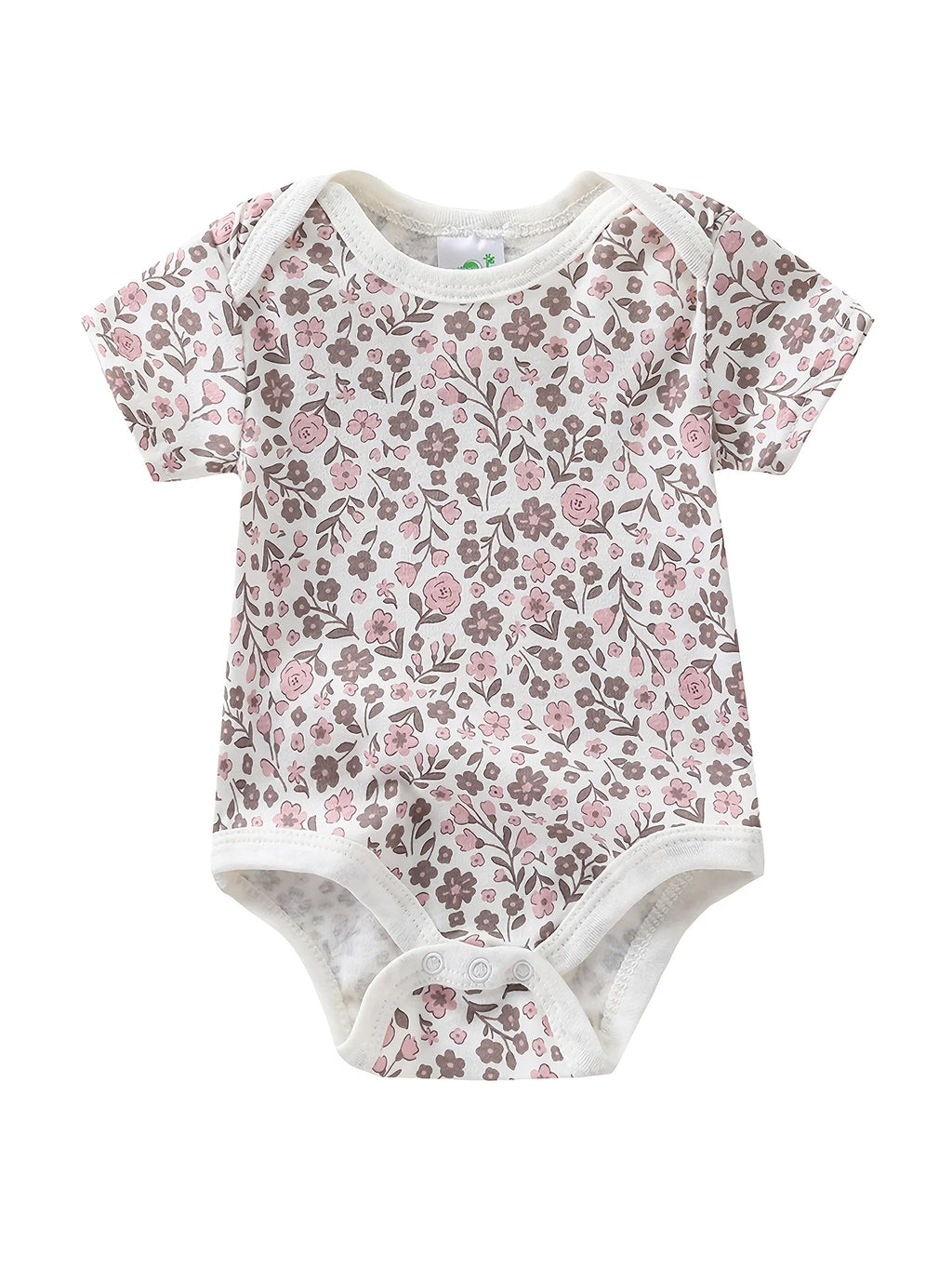 5pcs Baby Girl Short Sleeve Jumpsuit, Cotton