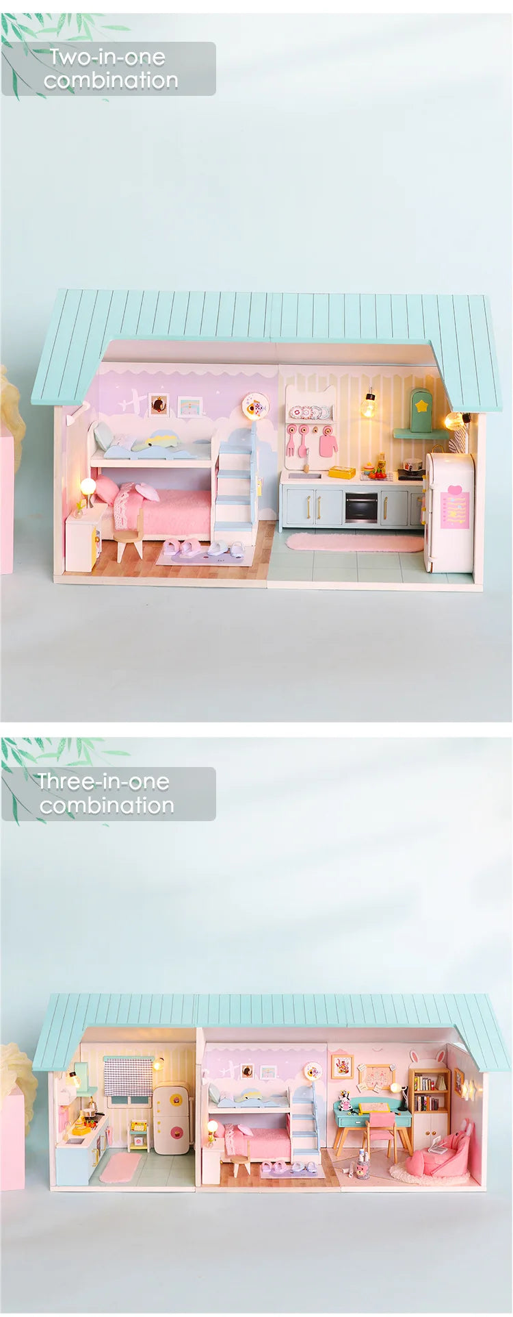 Baby House Kit Mini DIY Handmade 3D Puzzle Assembly MagicBuilding Model Toys, Home Bedroom Decoration With FurnitureWooden