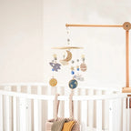 Wooden Baby Crib Mobile with Felt Animals