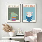 Kids Reading Colorful Posters Cute Toddler Classroom Modern Nursery Prints Canvas Painting Wall Pictures Home kid's Room Decor