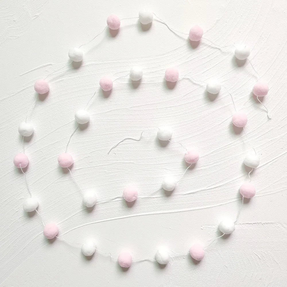 Felt Ball String Ornament Girls Room Decor Hair Ball Hanging Pendant For Nursery Decor Garland Pom Nordic Style Kids Decoration