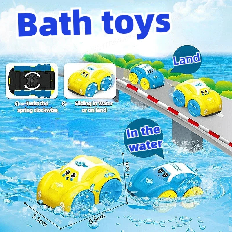 Clockwork Amphibious Bath Toy Cars