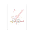 Baby Decoration Bedroom Child Posters Girl's Room Prints Nursery Pink Flower Wall Art Canvas Painting Pictures kids Room Decor