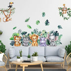Boys Girls Room Decor Forest Animal Wall Stickers Charming Easy Apply Cartoon Themes