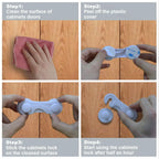 Baby Proof Cabinet Door Locks Child Safety Latch for Drawers Cupboards Fridge Closet Pantry - Adhesive Childproof Locks for Kids