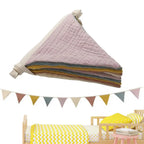 Pennant Banner Flags Nursery Bunting Banner Flags Washable Cotton Fabric Triangle Pennant Garlands for Living Room and Bedroom