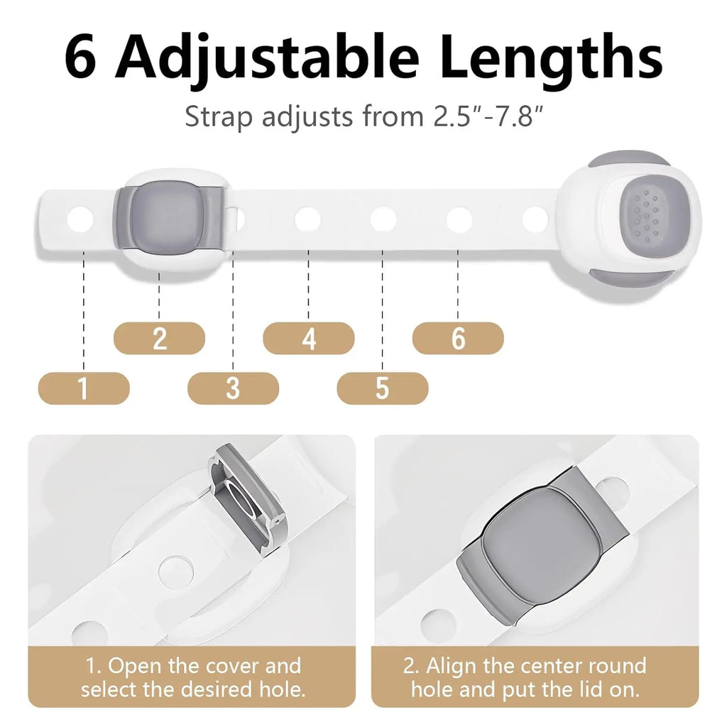 Baby Proof Toilet Lock - Child Safety Cabinet Locks for Toilet Seat, Drawers, Fridge, Doors | Easy Install with Strong 3M Adhesi