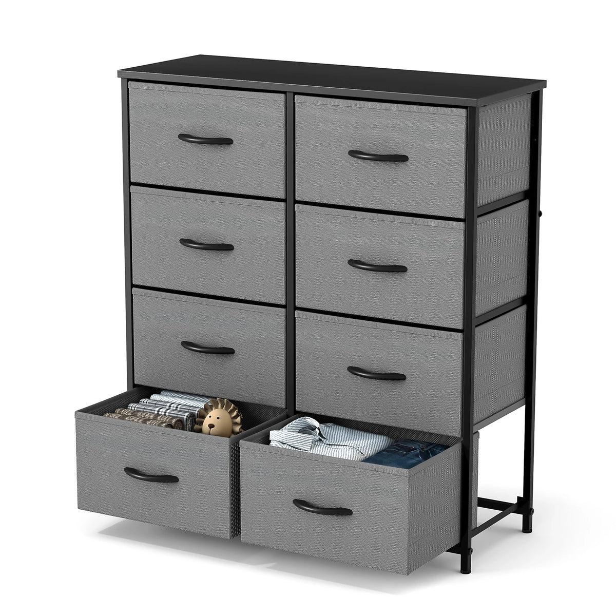 Children's Wardrobe For Bedroom With 8 Fabric Drawers